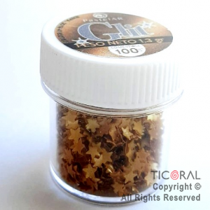 GLITTER COMESTIBLE ESTRELLAS DORADAS FRASCO X 1.3g  X 2